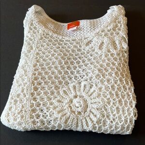 Heart of palm. White Crochet Knit Top